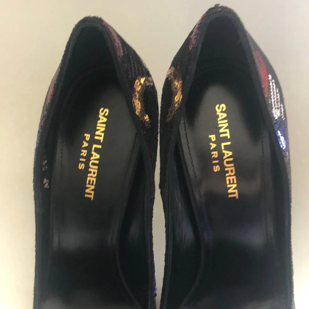 NIB $1,195 Saint Laurent YSL Palace Sequined High-Heel Pumps in size 10 / 40! - Picture 7 of 8